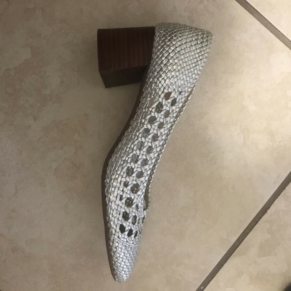 Mango woven silver pumps, mid heel EU size 37 - Picture 6 of 6